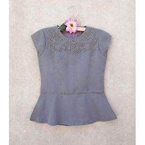 New Joyfolie FLORENCE TOP 5  gray beaded adorable